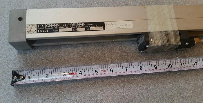 Used HEIDENHAIN MODEL LS701 LINEAR ENCONDER WITH LS703 READER w/ NR 2797, 720mm
