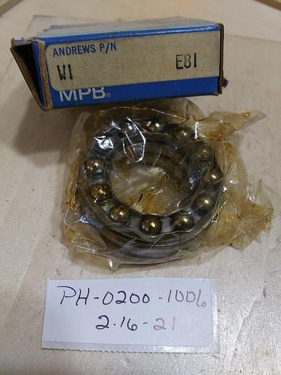 Andrews W1 Ball Thrust Bearing E81