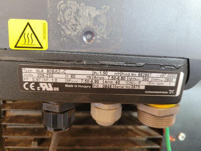 Used Grundfos MLE 80BA2--C, 882867, Flexcon PWG1, Danfoss MBS 3000