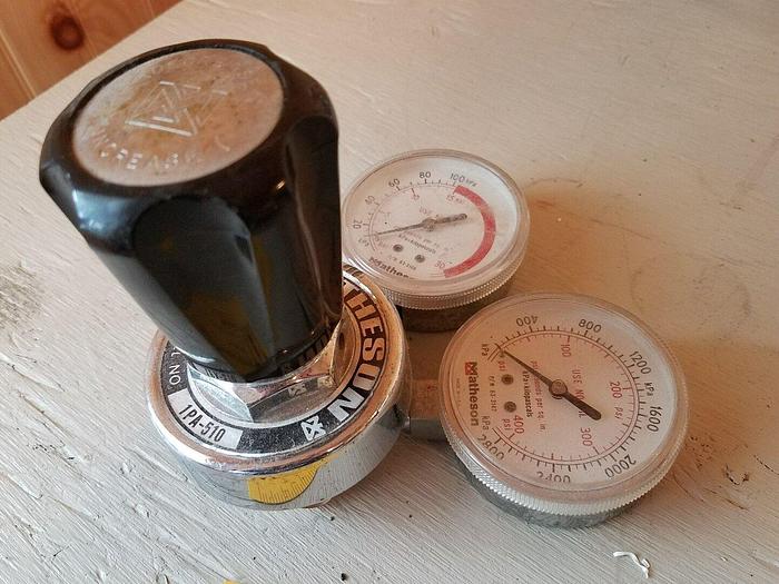 Used Matheson Regulators LOT OF 7 - 8-350, 3104-350, 48-200, 1PA-510, 8-580, 3478-A