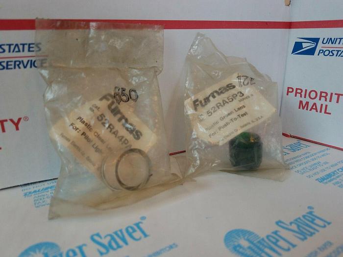 Furnas 52RA4PA, 52RA5P3 - Clear And Green Lens Pilot Light Push To Test