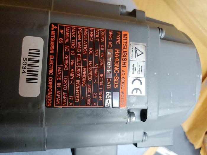 Used Mitsubishi Electric Mitsubishi Electric HA43NC-SD5 AC Servo Motor - NO ENCODER