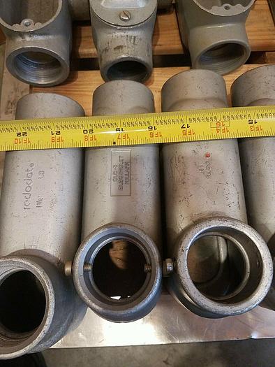 Used LB Pull Elbow Boxes - Killark RED-DOT OLB-5, E254321 - Aluminum - Lot of 15