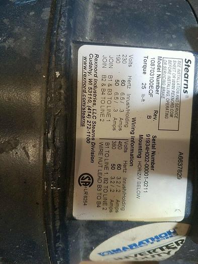 Used Marathon Electric Bluemax Y989, KVA184THTS8056ARL / Stearns 108703100EQF