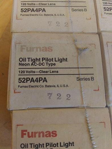 52PA4PA Furnas Oil Tight Pilot Light 120V Clear Lens *Lot of 10