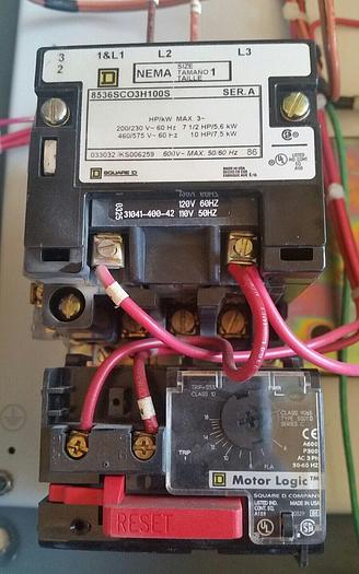 Used Square D 22" x 16" Enclosure Motor Control Start/Stop with 8536SCO3H100S