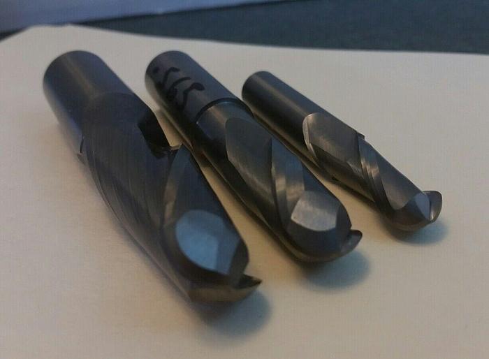 Used Decovich Tools, Custom Mod, 4" and Under, QTY 3 End Mills