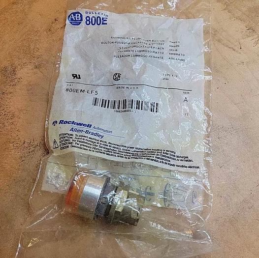Allen-Bradley 800EM-LF5 Illuminated Push Button Momentary Contact Amber New