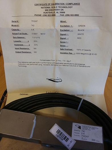 National Scale Technology 742 Load Cell 5000lbs