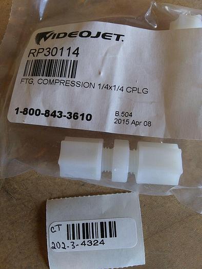 Videojet RP30114 Compression Fitting 1/4x1/4 CPLG