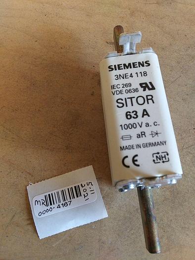 Siemens 3NE4 118 63amp 1000Vac Sitor Fuse. Box of 3