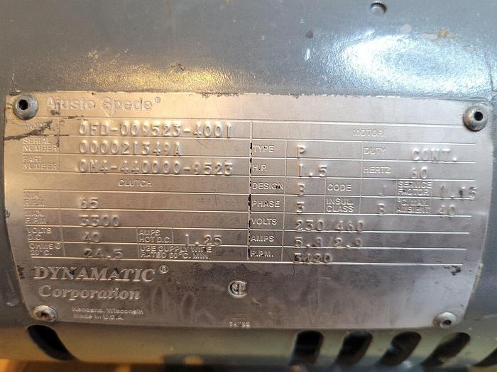 Used Dynamatic Ajusto Spede 0FD-009523-4001, 0N4-440000-9523