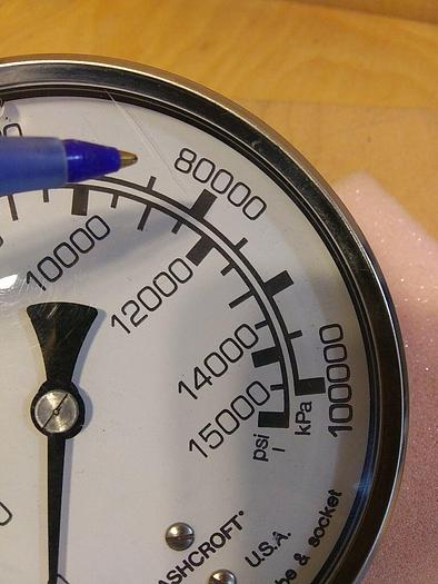 Ashcroft 1008 Pressure Gauge *0-15000psi. 4"