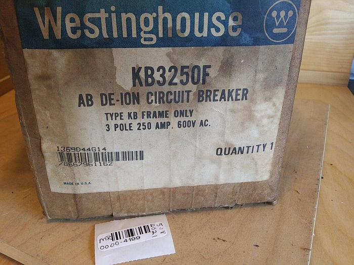 Used Westinghouse KB325OF AB DE-ION Circuit Breaker Type KB 3pole 250amp 600V AC
