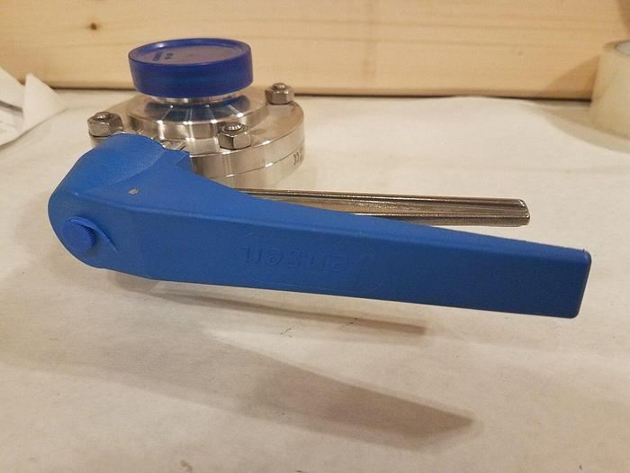 Used Jensen 316L 1 1/2" Hand Lever Butterfly Sanitart Valve, 57191 DN PN10