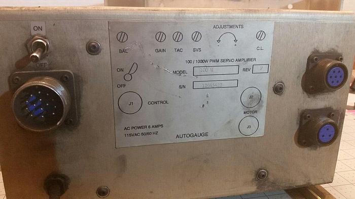 Used AUTOGAUGE Model 100 W, SN 12945422: AC Power 6 AMPS 115 VAC 50/60 Hz