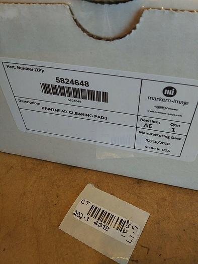 Markem imaje 5824648 Thermal Print Head Cleaning Pads *box of 100