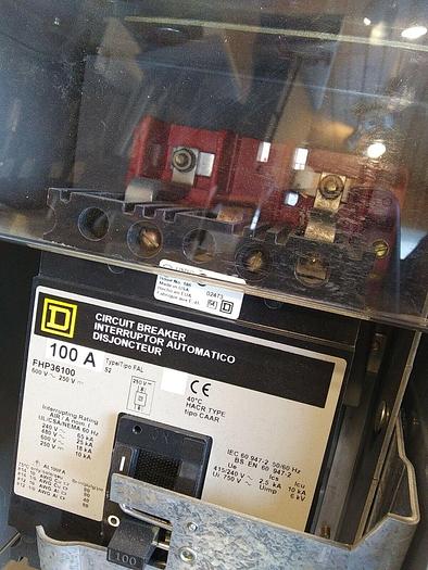 Used Square D PFH36100G I-LINE 100amp Circuit Breaker Disconnector