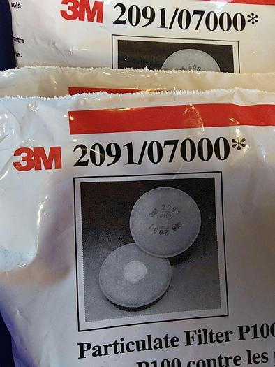 P100 Particulate Filter 3M 2091/07000 (Lot of 8)