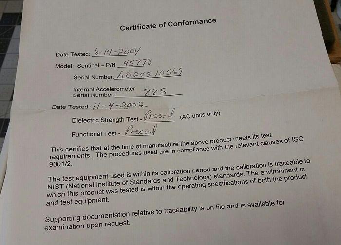 Used Rockwell Automation Entek Sentinel Vibration Monitor - 45778 Rev B02 120/240Vac