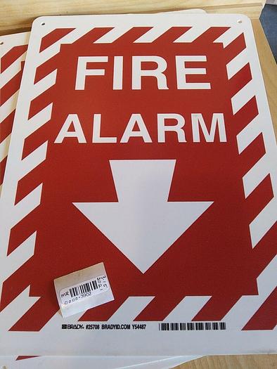 Brady 25708 Fire Alarm Location Sign OSHA Facility Safety *one sided (Lot of 6)