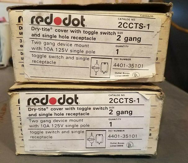 Red Dot 2CCTS-1, Dry-tite Cover w/ Toggle Switch & Single Receptacle - QTY 2