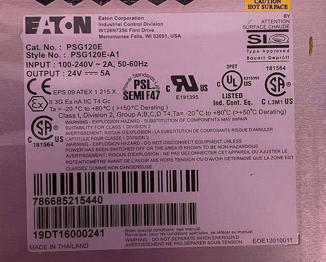 Eaton PSG120E Power Supply 100-240V, 5A
