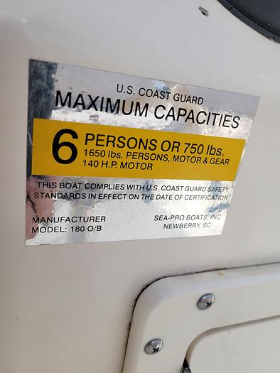 Used 2001 Sea Pro 180 O/B