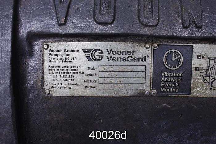 Used Vooner Vangard Model VG10 XVS-H Vacuum Pump #40026