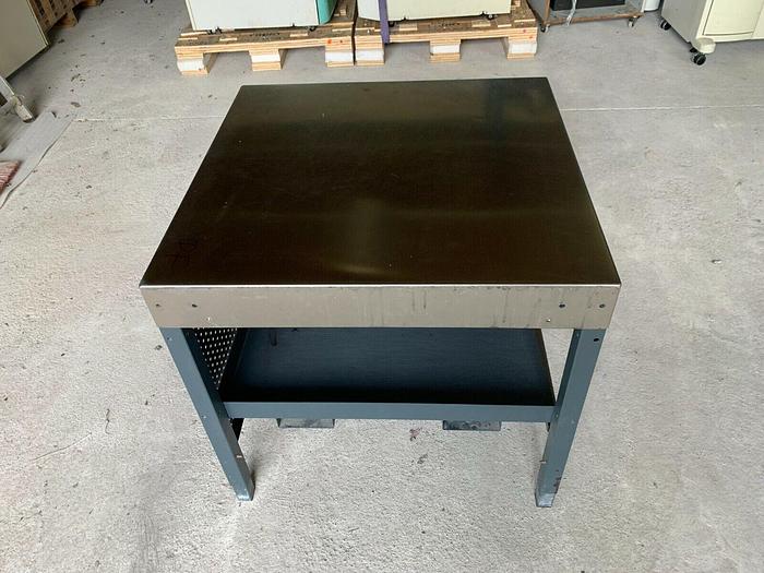 Used Stainless steel table, 77 x 75 x 68,5-86cm, height adjustable , workshop