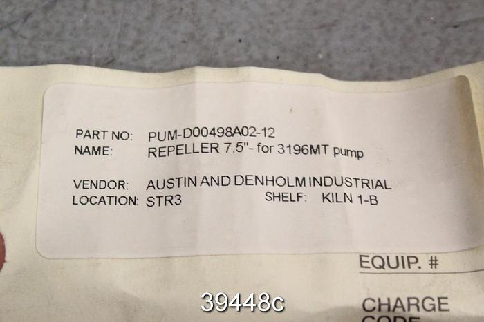 Unused Goudls 3196 MT 7.5" Pump Repeller, D00498A01-12 #39448
