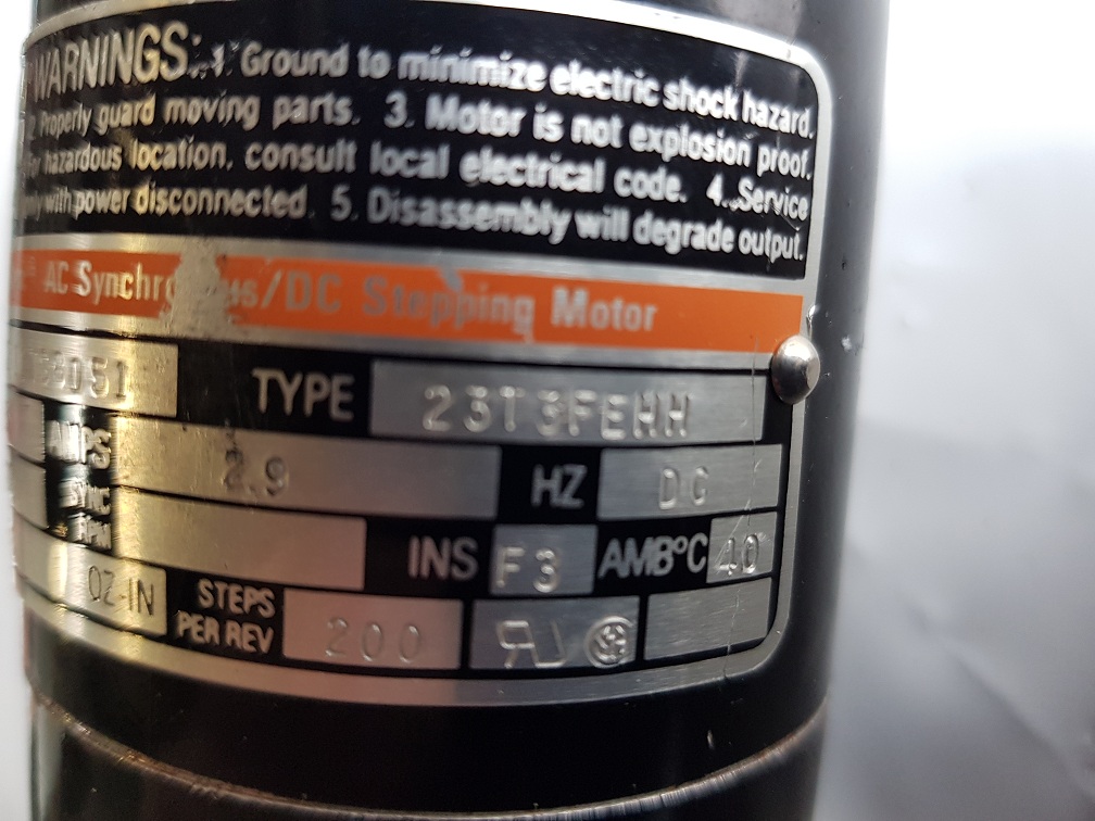Used Bodine Electric 23T3FEHH DC Stepping Motor