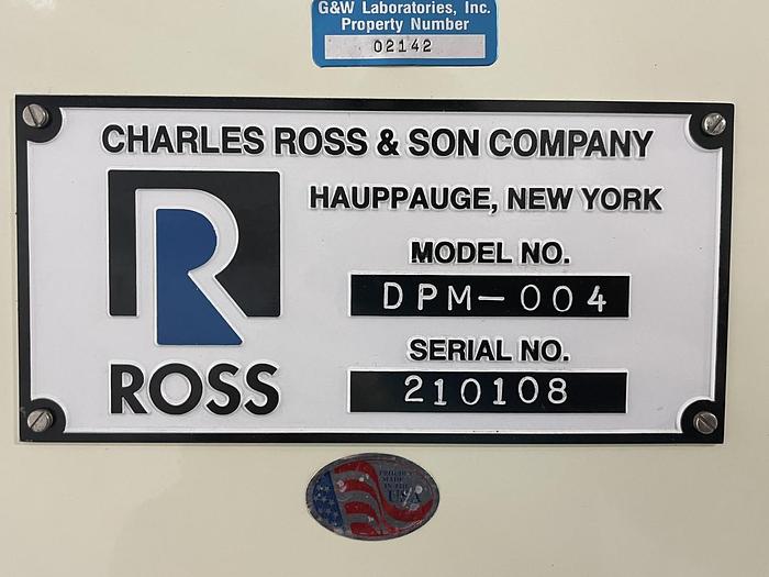 Used 4 GALLON ROSS DOUBLE PLANETARY MIXER - MODEL DPM-004 - S/S - VACUUM - JACKETED - HV BLADES