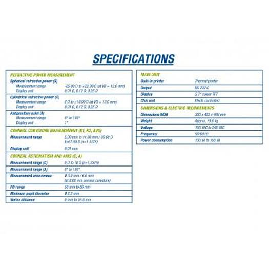 Used AUTO KERATOREFRACTOMETER TOMEY RC5000