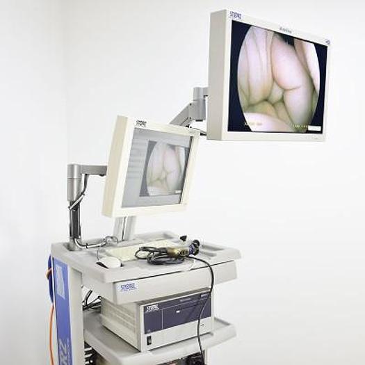 Used KARL STORZ LAPAROSCOPIC SURGERY COLUMN WITH 2 STORZ FLAT-SCREEN MONITORS