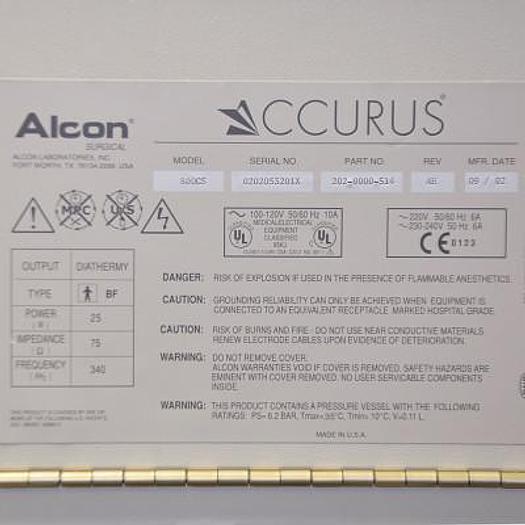 Used ALCON ACCURUS 800CS PHACOEMULSIFIER