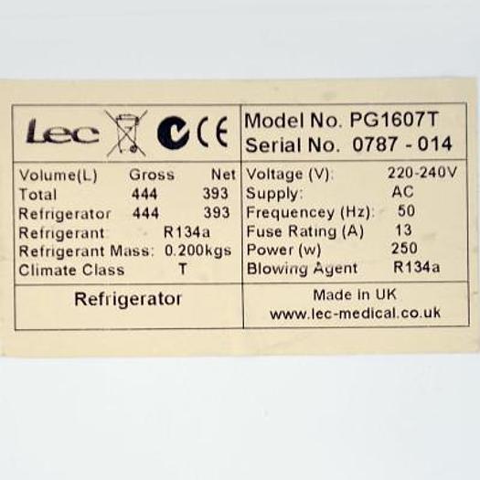 Used MEDICAL REFRIGERATOR LEC