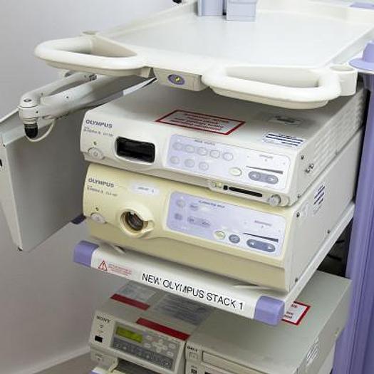 Used OLYMPUS GASTROSCOPY COLUMN WITH FLAT SCREEN 180 SERIES