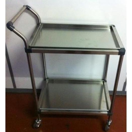 BRAND-NEW TWO-TRAY STAINLESS STEEL CART (816026)