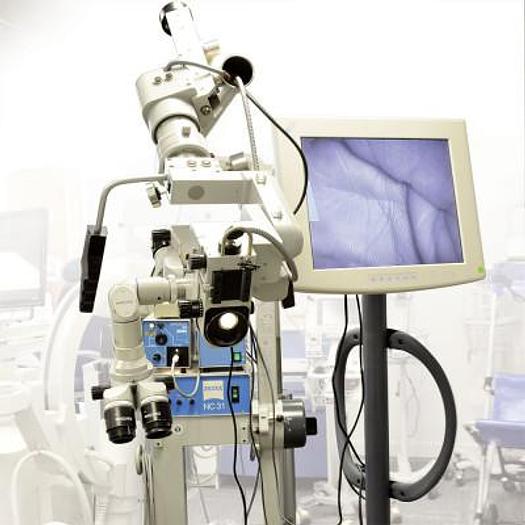 Used ZEISS NAG NC31 NEUROSURGERY MICROSCOPE WITH DOUBLE BINOCULARS