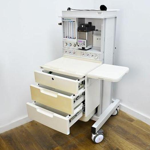 Used DATEX OHMEDA AESTIVA 5 ANESTHESIA CART WITH ISOFLURANE TANK OHMEDA ISOTEC 5
