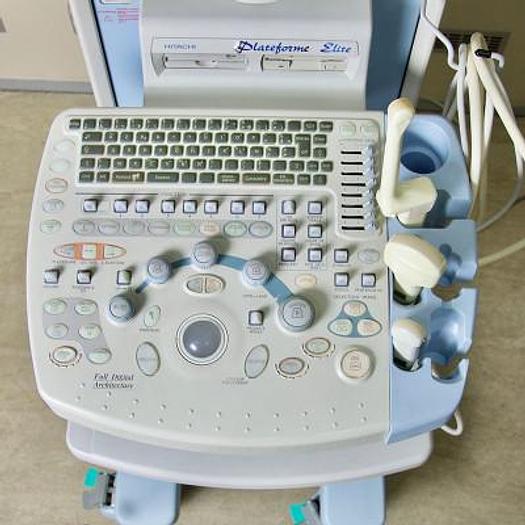 Used HITACHI PLATFORM ELITE COLOR DOPPLER ULTRASOUND WITH 3 PROBES