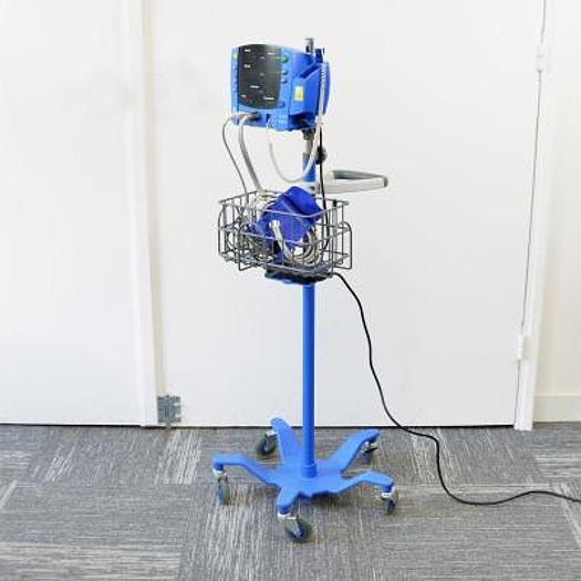 Used MULTIPARAMETER MONITOR GENERAL ELECTRIC DINAMAP CARESCAPE V100 ON STAND WITH TEMPERATURE PROBE