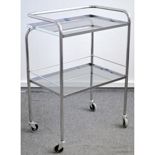 GUERIDON 2 GLASS TRAYS ON WHEELS