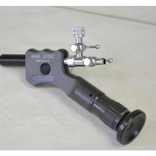 Used KARL STORZ SOFT PEDIATRIC CYSTOSCOPE, AS NEW, WITH BIOPSY FORCEPS, ELECTRODES AND CABLES
