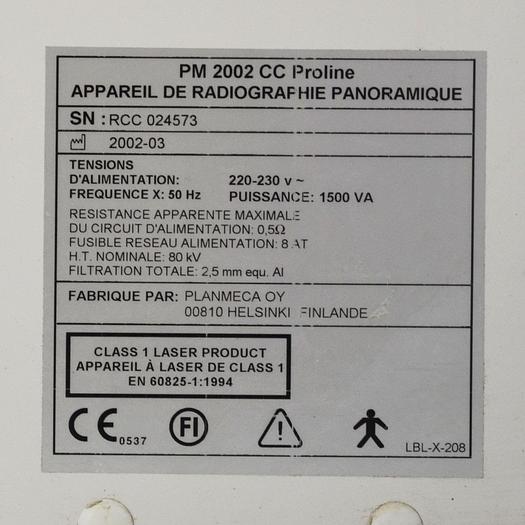 D'occasion PANORAMIQUE DENTAIRE PROLINE PM2002 CC, NUMÉRISEUR PROFECT FUJIFILM