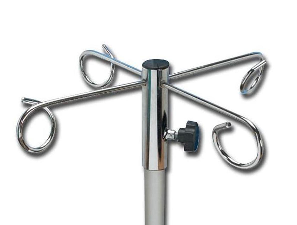 D'occasion FOUR-HOOK STAINLESS STEEL IV POLE, CAN BE MOUNTED ON THE RIGHT OR LEFT WITHOUT TOOLS