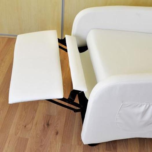 WHITE LEATHERETTE RECLINER