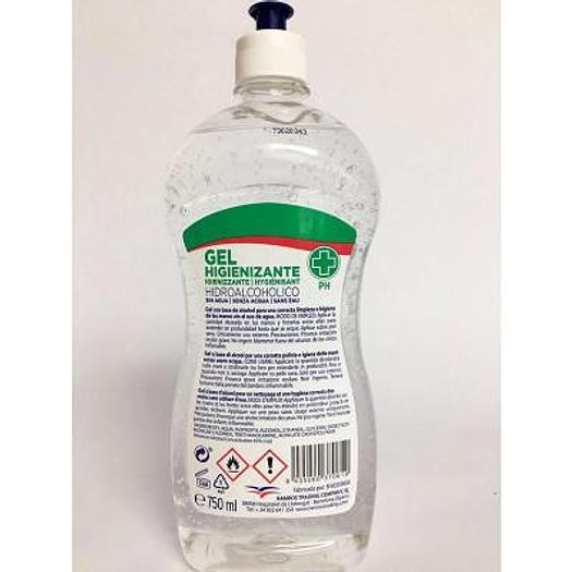 LOT OF 12 BOTTLES OF HYDROALCOHOLIC GEL 750 ML
