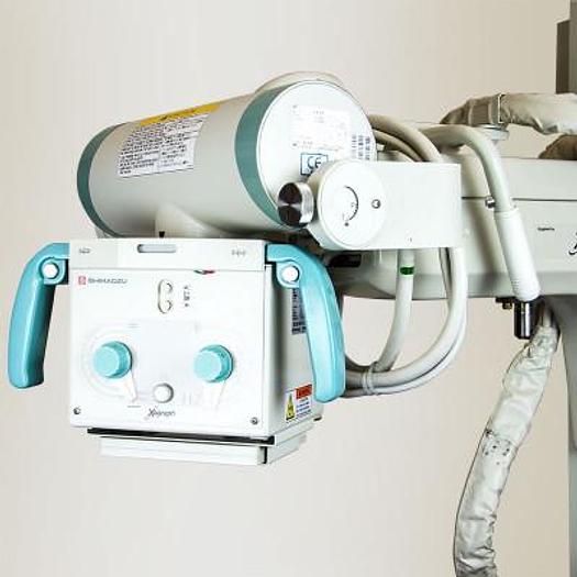 Used DIGITAL BONE-LUNG X-RAY ROOM WITH SHIMADZU MOBILE X-RAY UNIT AND RADIOLUCENT PATIENT CART